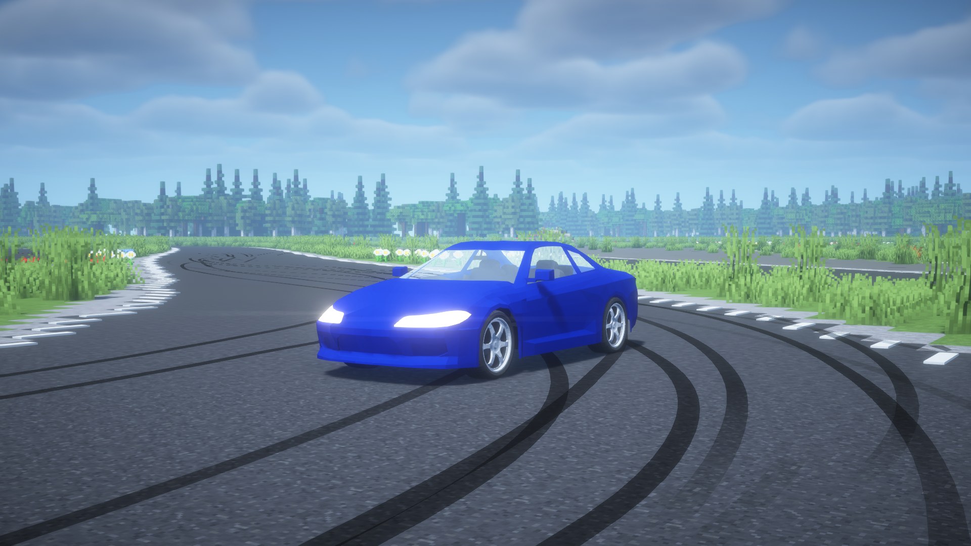 Blue Silvia S15 parked on a track